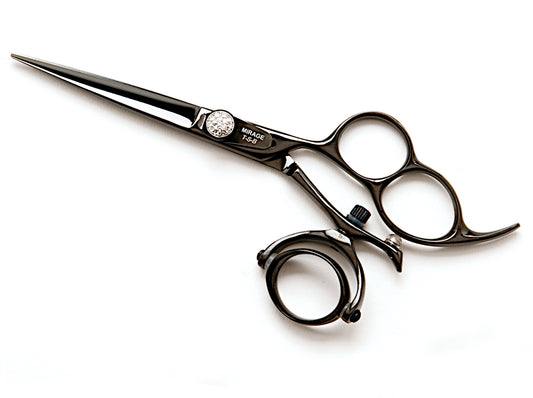 Mirage Triple-Holed Black Swivel Beauty Shear