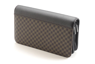 Double Zipper Brown Checkered Shear Case