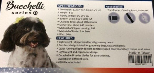Bucchelli Cordless Lithium Rechargeable Grooming Clipper