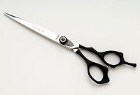 Dynasty Black Satin No Slip Handle Straight Grooming Shear