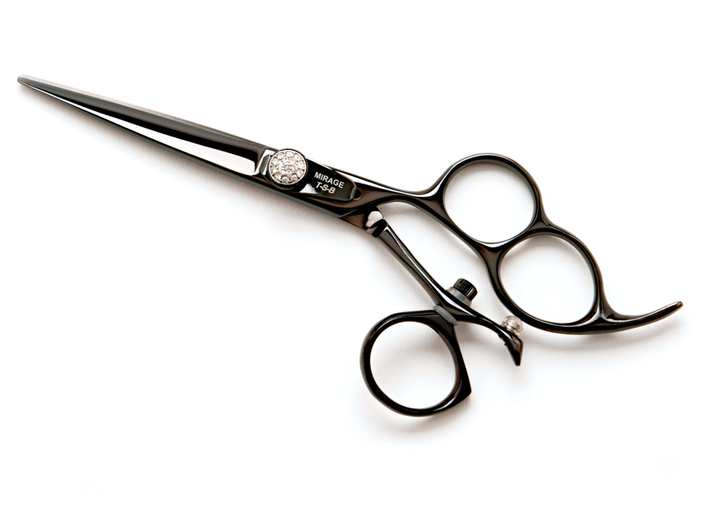 Mirage Triple-Holed Black Swivel Beauty Shear