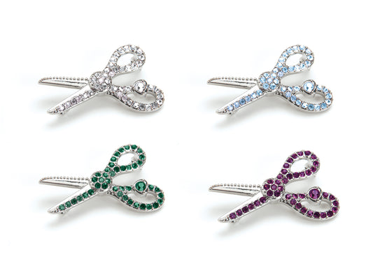 Jeweled Scissor Pin